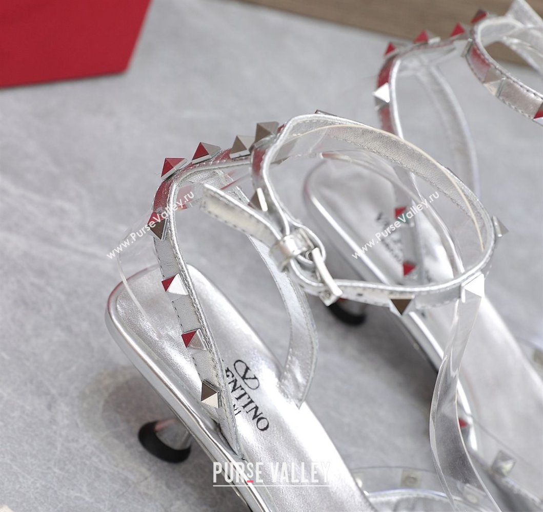 Valentino Heel 5cm Rockstud Couture Pumps in Mirror Silver (hongyang-23101241)
