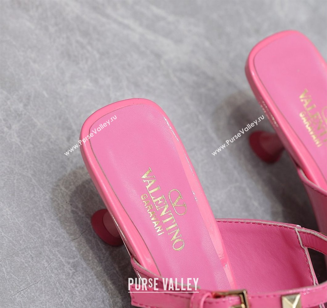 Valentino Heel 5cm Rockstud Couture Mules in patent leather Pink (hongyang-23101244)