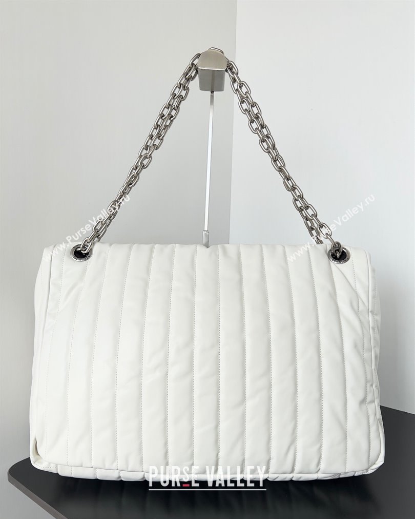 Balenciaga Monaco Large Chain Bag in quilted thin calfskin White 2023 (jiche-23092810)