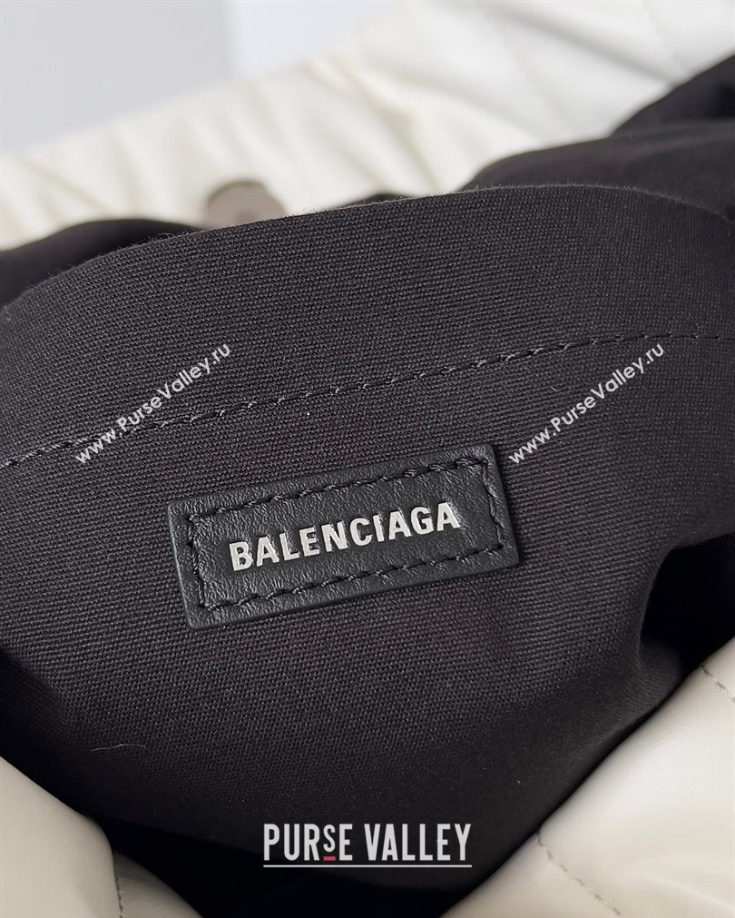 Balenciaga Monaco Large Chain Bag in quilted thin calfskin White 2023 (jiche-23092810)
