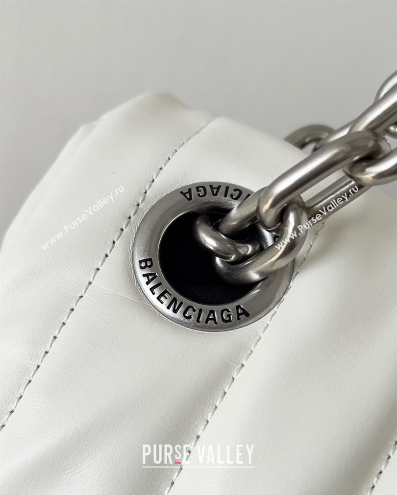Balenciaga Monaco Large Chain Bag in quilted thin calfskin White 2023 (jiche-23092810)