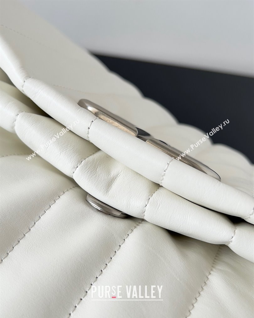 Balenciaga Monaco Large Chain Bag in quilted thin calfskin White 2023 (jiche-23092810)