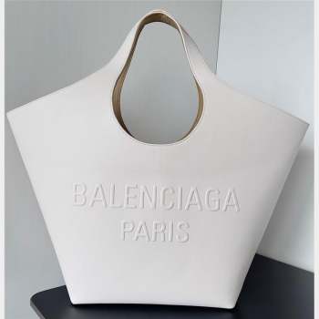 Balenciaga Mary-Kate Medium Tote Bag in soft smooth calfskin White 2023 (jiche-23092802)