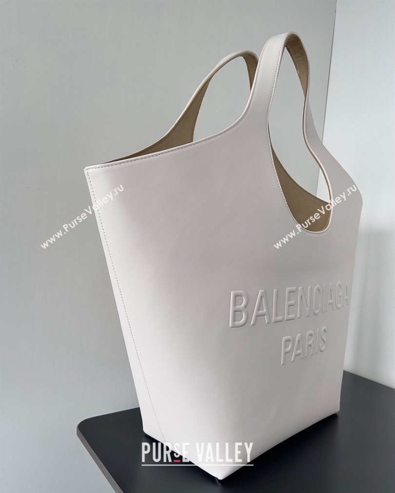 Balenciaga Mary-Kate Medium Tote Bag in soft smooth calfskin White 2023 (jiche-23092802)