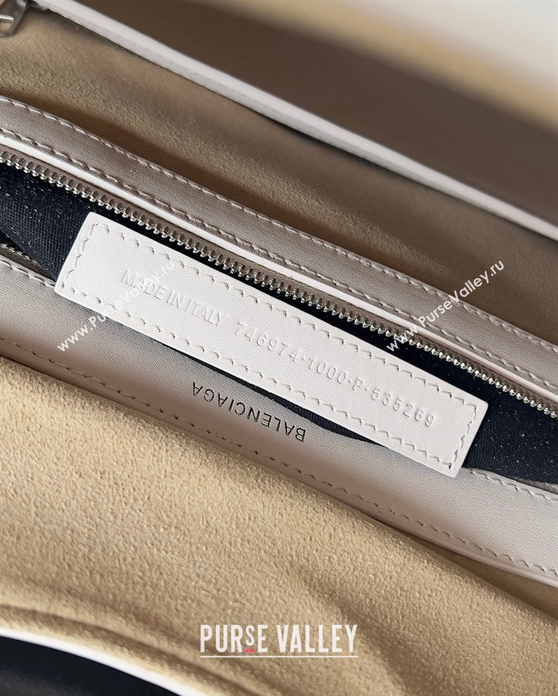 Balenciaga Mary-Kate Medium Tote Bag in soft smooth calfskin White 2023 (jiche-23092802)