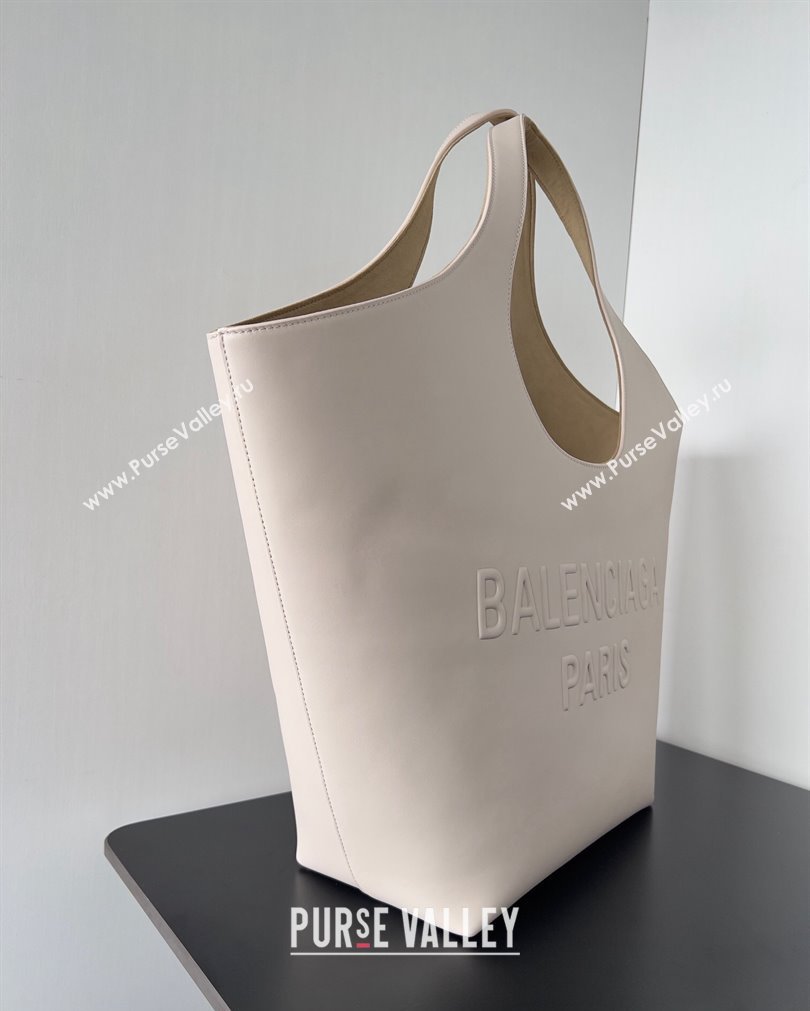 Balenciaga Mary-Kate Medium Tote Bag in soft smooth calfskin Beige 2023 (jiche-23092803)