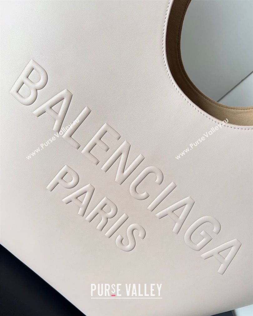 Balenciaga Mary-Kate Medium Tote Bag in soft smooth calfskin Beige 2023 (jiche-23092803)