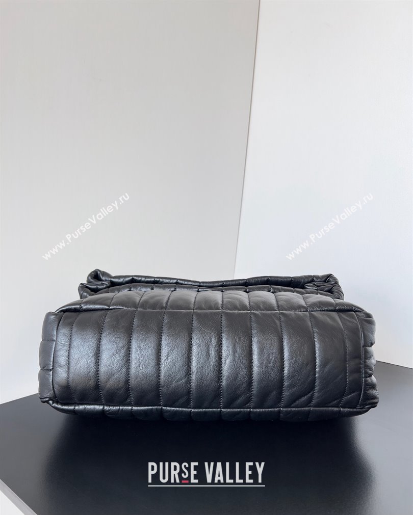 Balenciaga Monaco Medium Chain Bag in quilted thin calfskin Black 2023 (jiche-23092809)