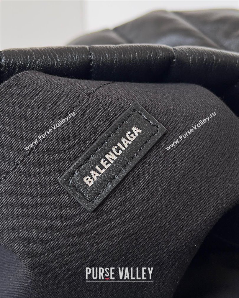 Balenciaga Monaco Medium Chain Bag in quilted thin calfskin Black 2023 (jiche-23092809)