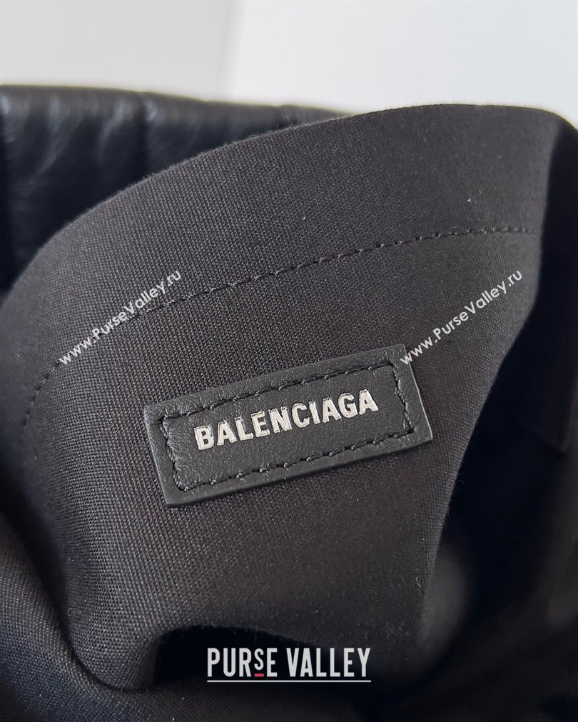 Balenciaga Monaco Large Chain Bag in quilted thin calfskin Black 2023 (jiche-23092808)