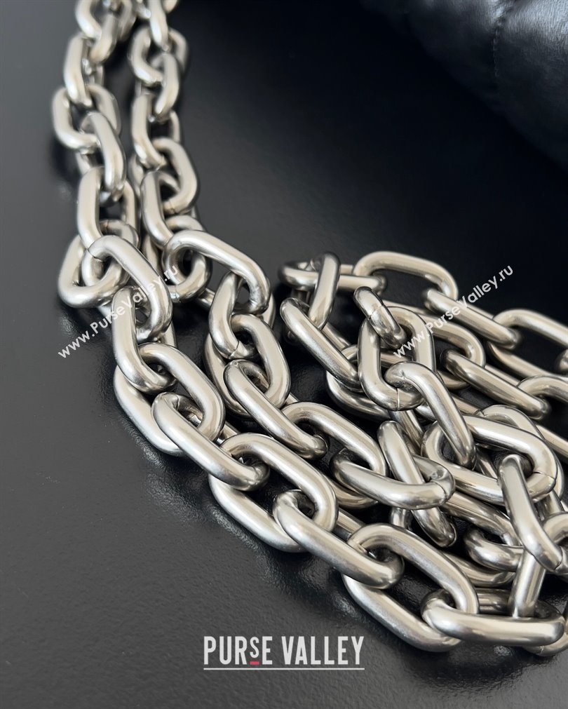 Balenciaga Monaco Large Chain Bag in quilted thin calfskin Black 2023 (jiche-23092808)