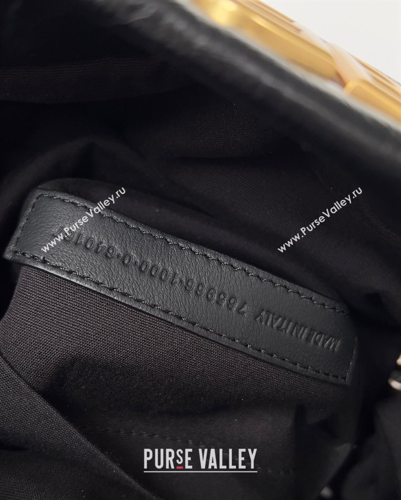 Balenciaga Monaco Small Chain Bag in Arena calfskin Black/Gold 2023 (jiche-23092805)