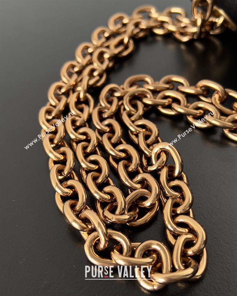 Balenciaga Monaco Small Chain Bag in Arena calfskin Black/Gold 2023 (jiche-23092805)