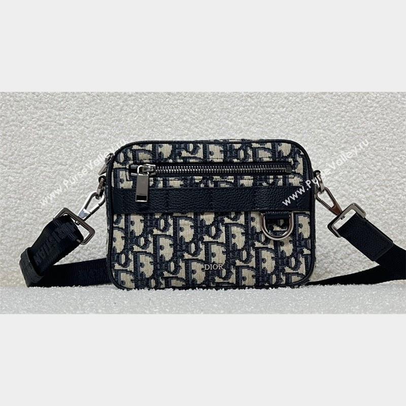 Dior Mini Safari Bag with Strap in Beige and Black Dior Oblique Jacquard 2023 (XXG-23092823)