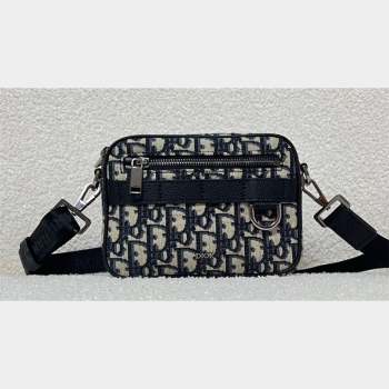 Dior Mini Safari Bag with Strap in Beige and Black Dior Oblique Jacquard 2023 (XXG-23092823)