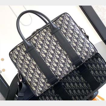 Dior Briefcase Bag in Beige and Black Dior Oblique Jacquard 2023 (XXG-23092829)