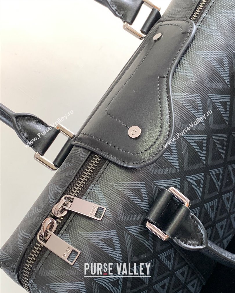 Dior Lingot Briefcase Bag in Black CD Diamond Canvas and Smooth Calfskin 2023 (XXG-23092827)
