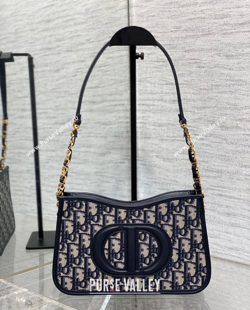Dior CD Signature Hobo Mini Bag in Blue Dior Oblique Jacquard 2023 (XXG-23100607)
