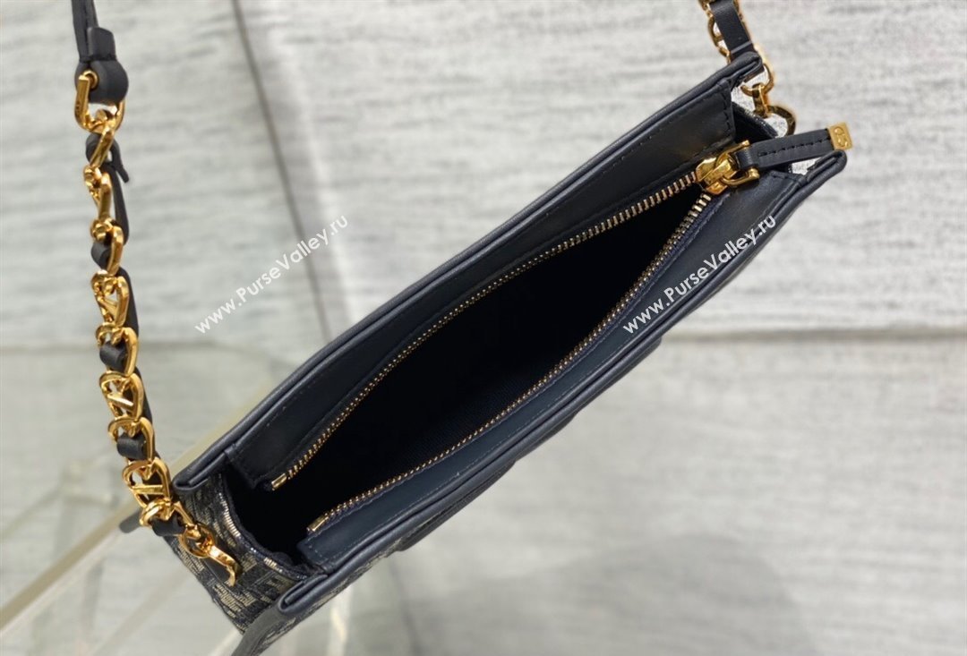 Dior CD Signature Hobo Mini Bag in Blue Dior Oblique Jacquard 2023 (XXG-23100607)