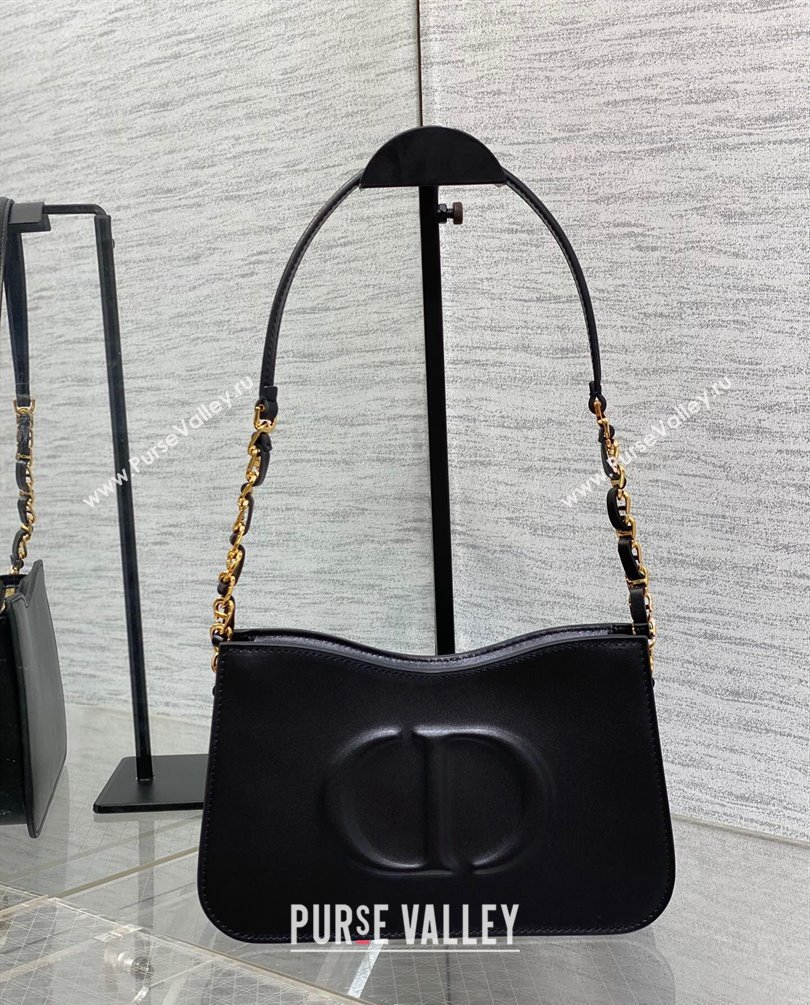 Dior CD Signature Hobo Mini Bag in Black Calfskin with Embossed CD Signature 2023 (XXG-23100605)