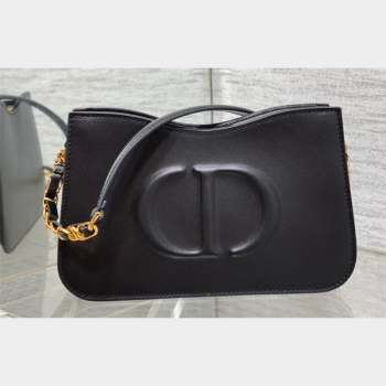 Dior CD Signature Hobo Mini Bag in Black Calfskin with Embossed CD Signature 2023 (XXG-23100605)