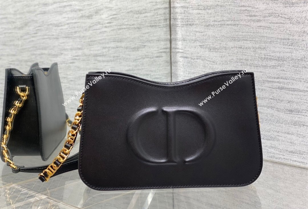 Dior CD Signature Hobo Mini Bag in Black Calfskin with Embossed CD Signature 2023 (XXG-23100605)