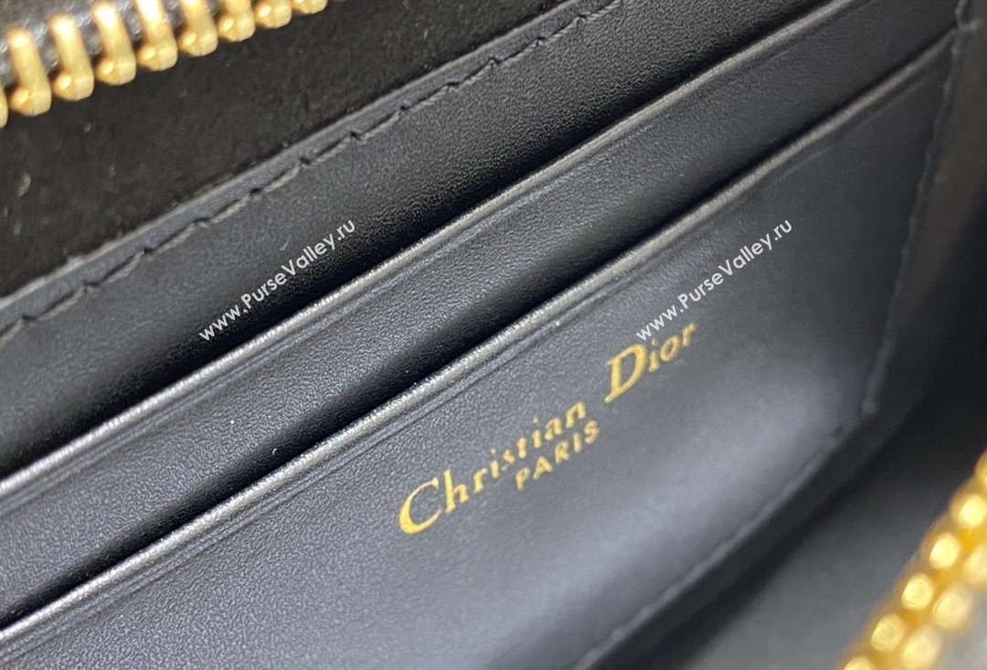 Dior CD Signature Hobo Mini Bag in Black Calfskin with Embossed CD Signature 2023 (XXG-23100605)