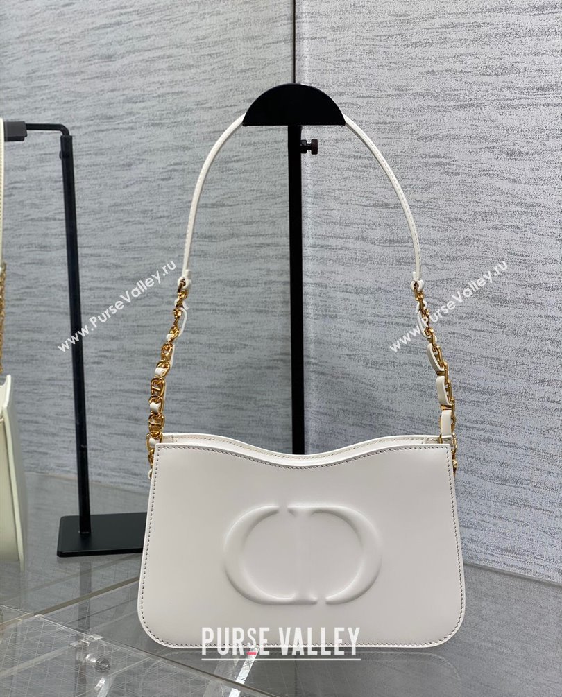 Dior CD Signature Hobo Mini Bag in White Calfskin with Embossed CD Signature 2023 (XXG-23100606)