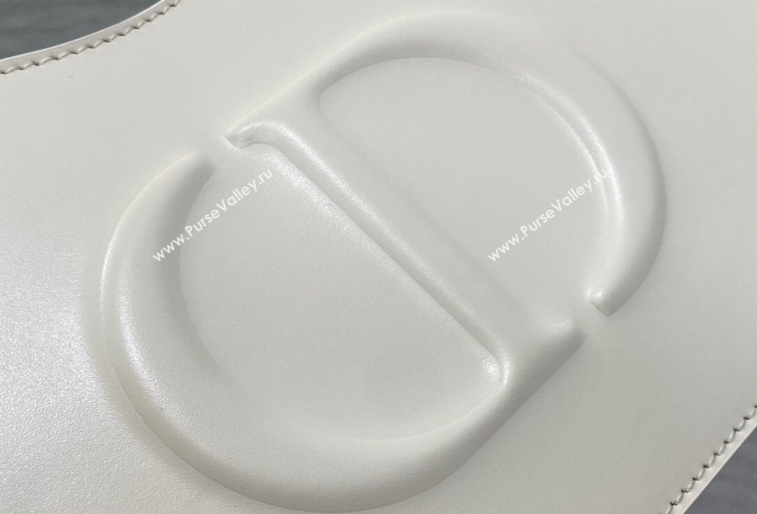 Dior CD Signature Hobo Mini Bag in White Calfskin with Embossed CD Signature 2023 (XXG-23100606)