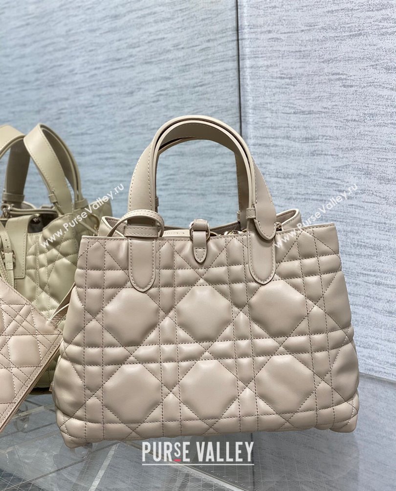 Dior Medium Toujours Bag in Macrocannage Calfskin Beige 2023 (XXG-23100603)