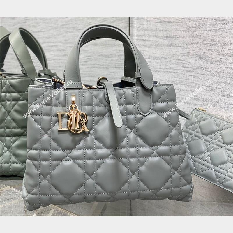 Dior Medium Toujours Bag in Macrocannage Calfskin Gray 2023 (XXG-23100604)