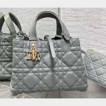 Dior Medium Toujours Bag in Macrocannage Calfskin Gray 2023 (XXG-23100604)