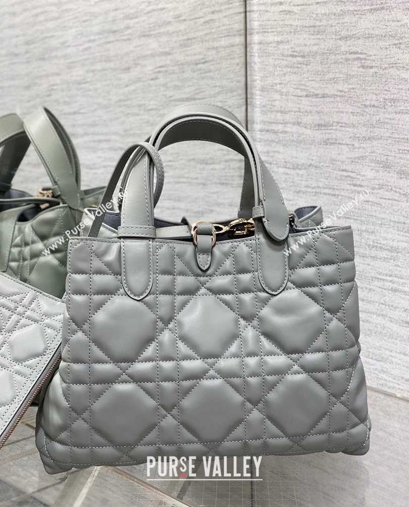 Dior Medium Toujours Bag in Macrocannage Calfskin Gray 2023 (XXG-23100604)