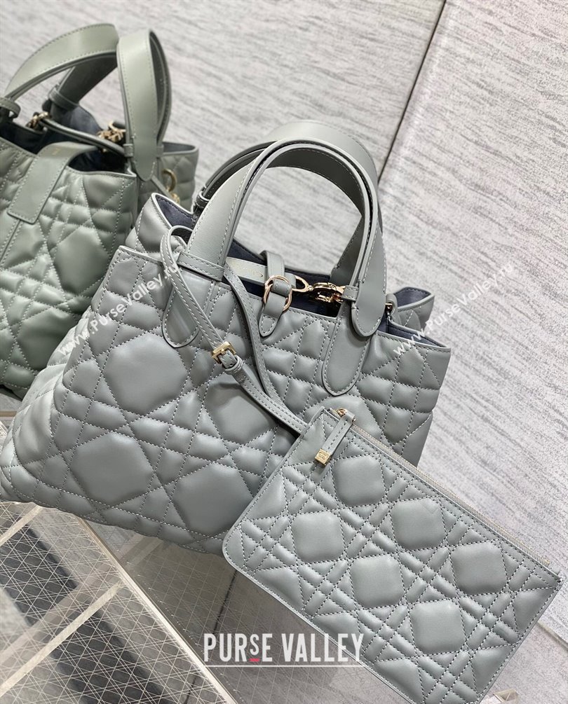 Dior Medium Toujours Bag in Macrocannage Calfskin Gray 2023 (XXG-23100604)
