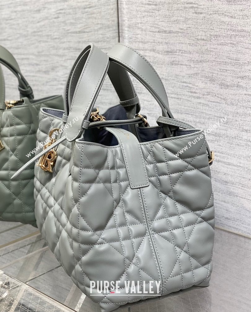 Dior Medium Toujours Bag in Macrocannage Calfskin Gray 2023 (XXG-23100604)