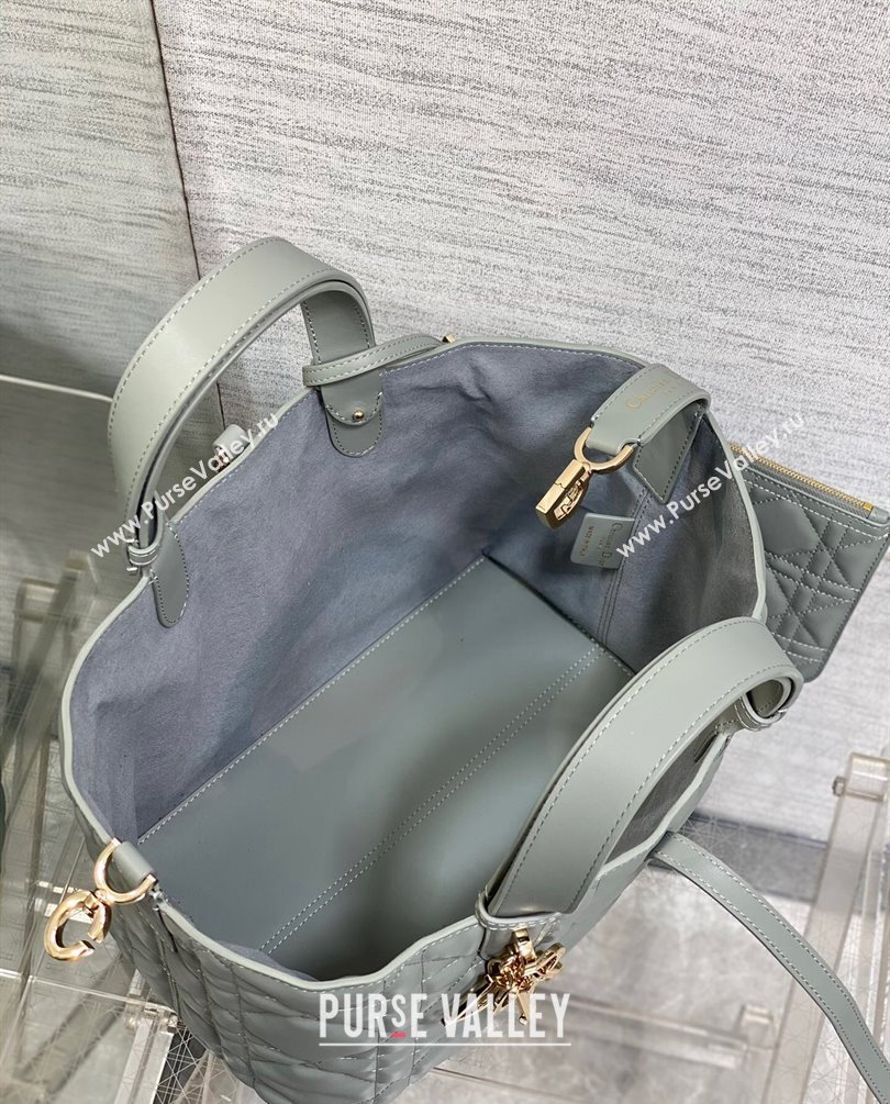 Dior Medium Toujours Bag in Macrocannage Calfskin Gray 2023 (XXG-23100604)