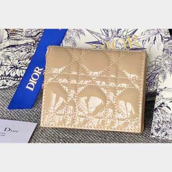 Lady Dior Mini Wallet in Patent Cannage Calfskin Beige (XXG-23092806)