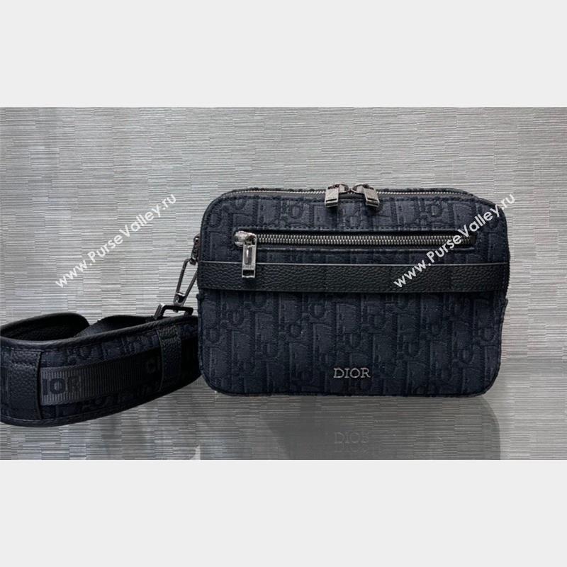 Dior Safari Bag with Strap in Black Dior Oblique Jacquard 2023 (XXG-23100611)