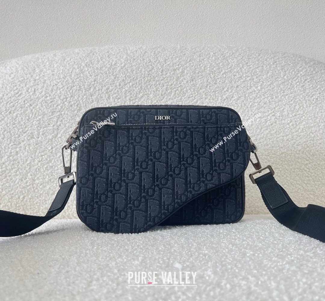 Dior Saddle Triple Pouch Bag in Black Dior Oblique Jacquard 2023 (XXG-23100612)