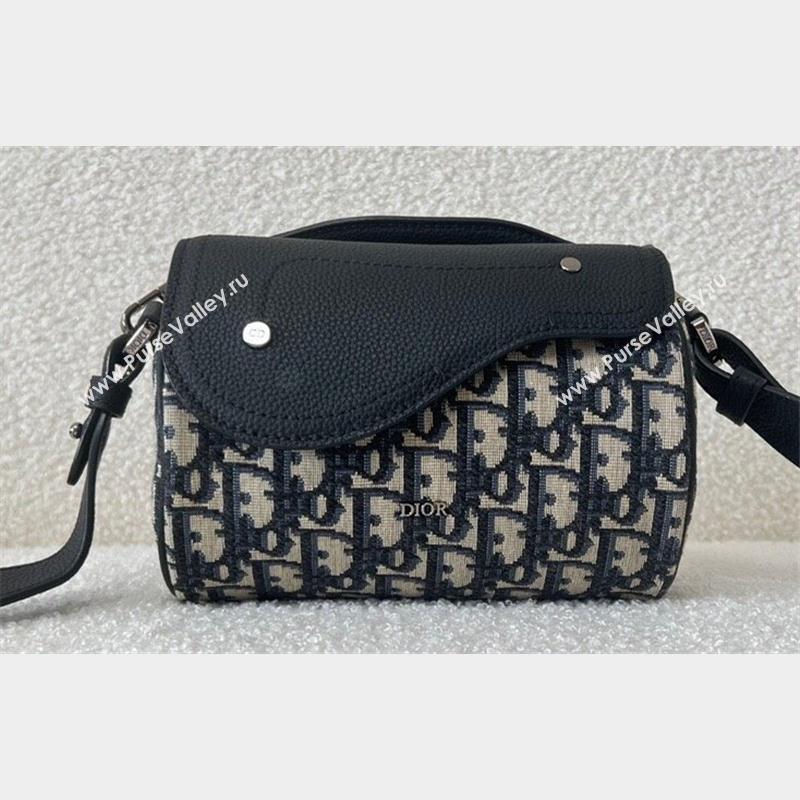 Dior Mini Roller Bag with Strap in Beige and Black Dior Oblique Jacquard and Black Grained Calfskin 2023 (XXG-23100615)