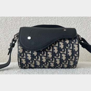 Dior Mini Roller Bag with Strap in Beige and Black Dior Oblique Jacquard and Black Grained Calfskin 2023 (XXG-23100615)