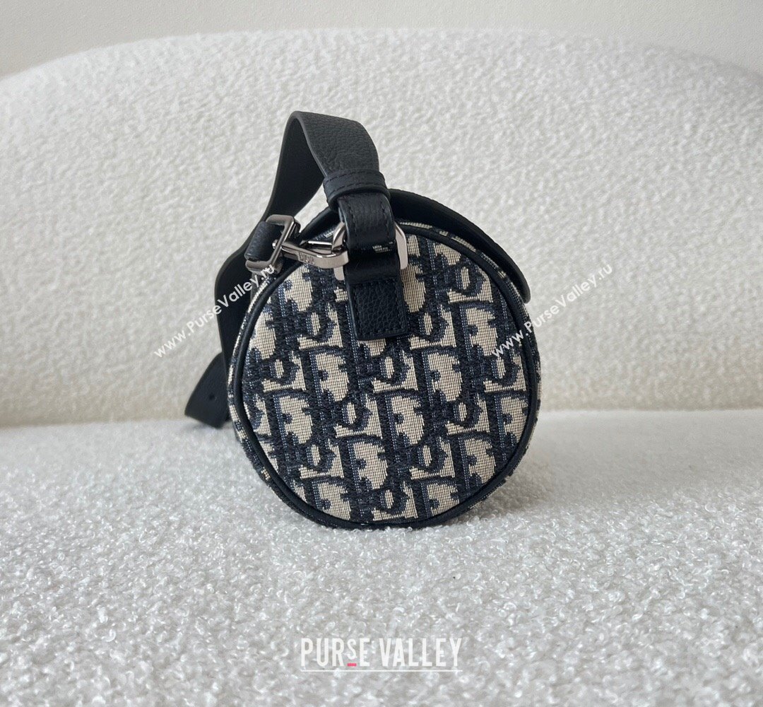 Dior Mini Roller Bag with Strap in Beige and Black Dior Oblique Jacquard and Black Grained Calfskin 2023 (XXG-23100615)