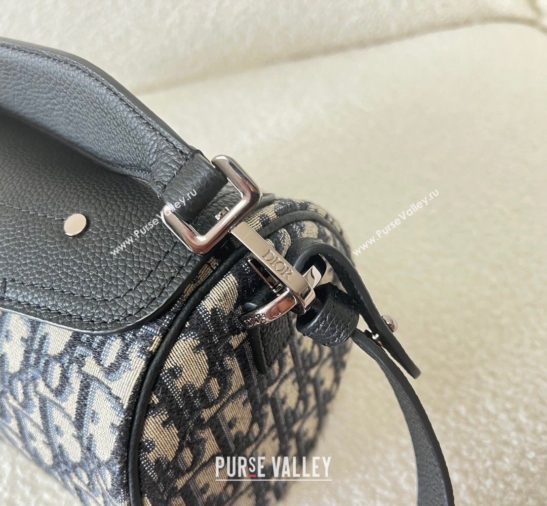 Dior Roller Bag with Strap in Beige and Black Dior Oblique Jacquard and Black Grained Calfskin 2023 (XXG-23100614)