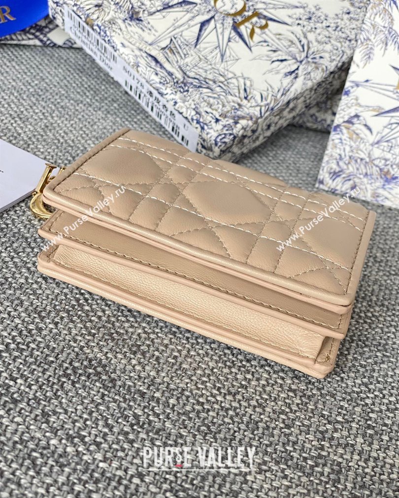 Lady Dior Mini Wallet in Cannage Lambskin Beige (XXG-23092803)