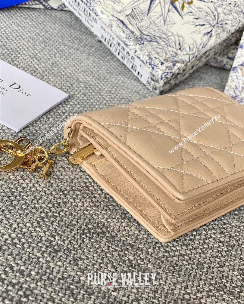 Lady Dior Mini Wallet in Cannage Lambskin Beige (XXG-23092803)