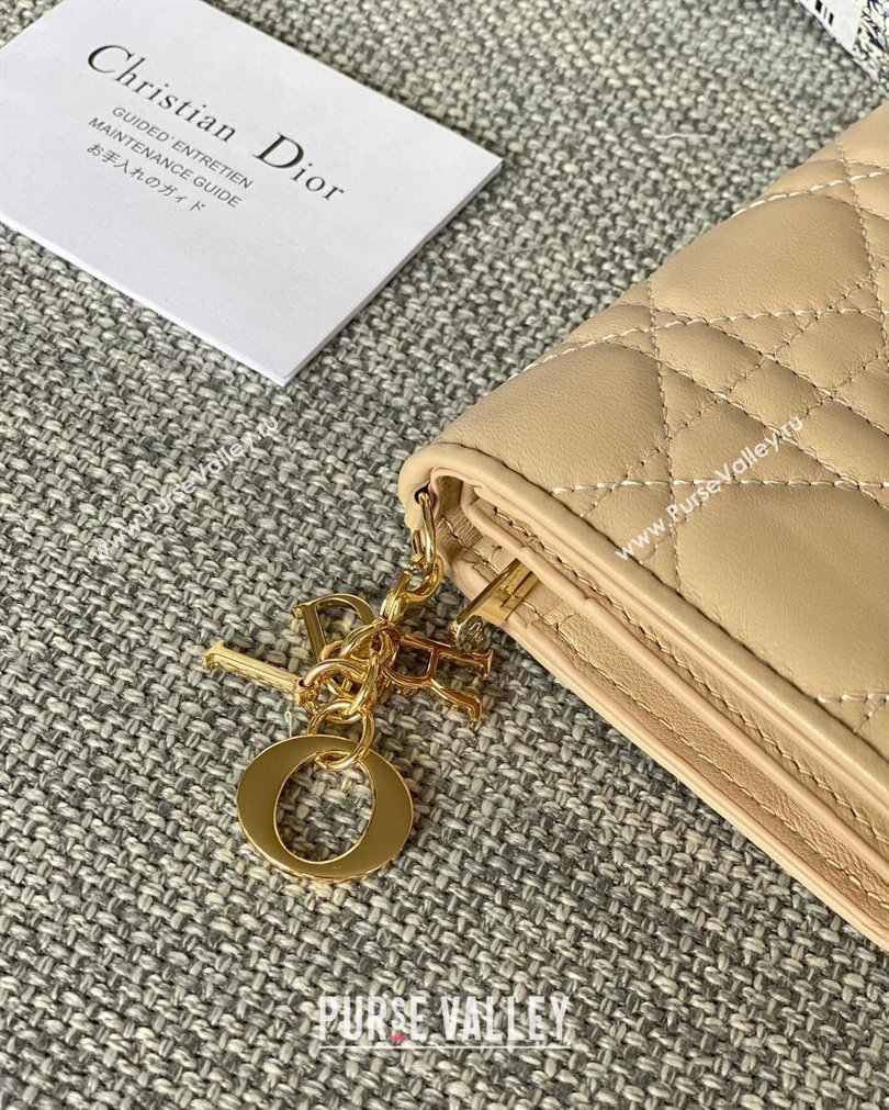 Lady Dior Mini Wallet in Cannage Lambskin Beige (XXG-23092803)