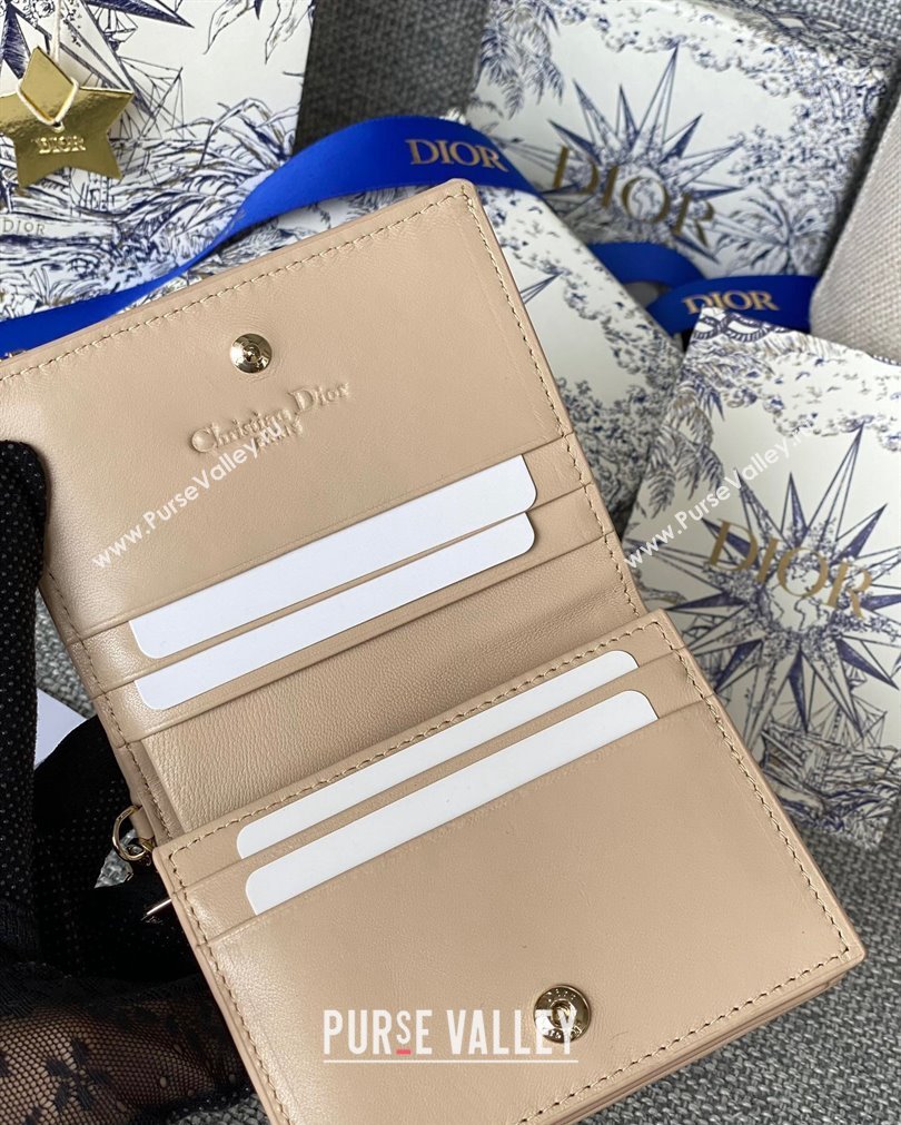 Lady Dior Mini Wallet in Cannage Lambskin Beige (XXG-23092803)