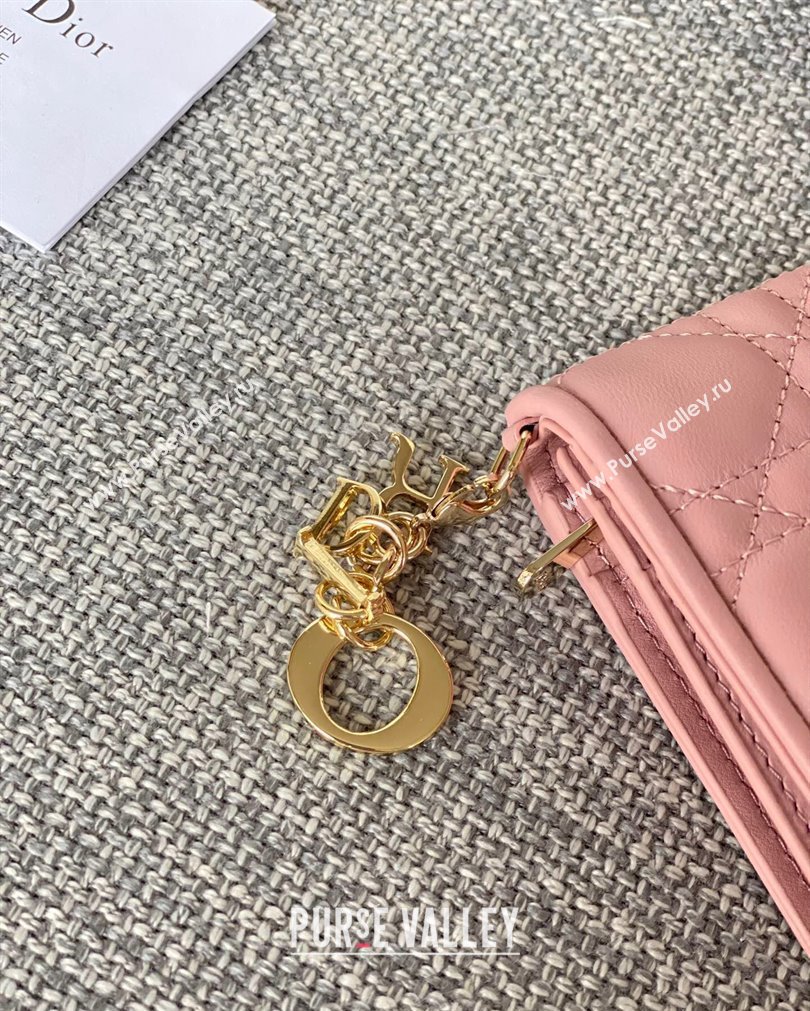 Lady Dior Mini Wallet in Cannage Lambskin Pink (XXG-23092802)