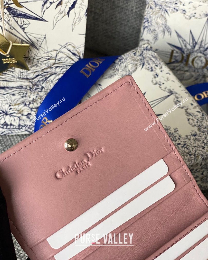 Lady Dior Mini Wallet in Cannage Lambskin Pink (XXG-23092802)