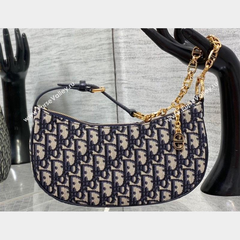 Dior CD Lounge Bag in Blue Dior Oblique Jacquard 2023 (XXG-23100610)